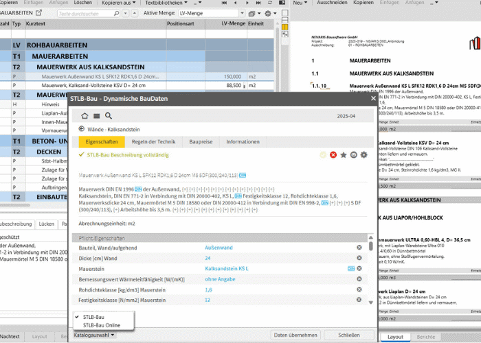 STLB-Bau in NEVARIS Bausoftware