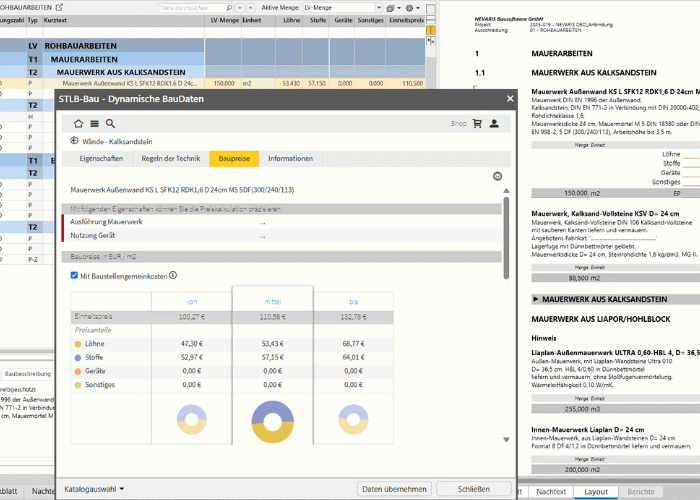 DBD-BauPreise in NEVARIS Bausoftware