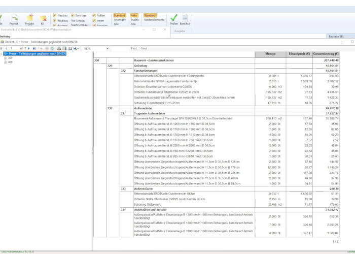 Vorschaubild DBD-KostenKalkül Tutorial Berichte (Kostendarstellung nach DIN 276)