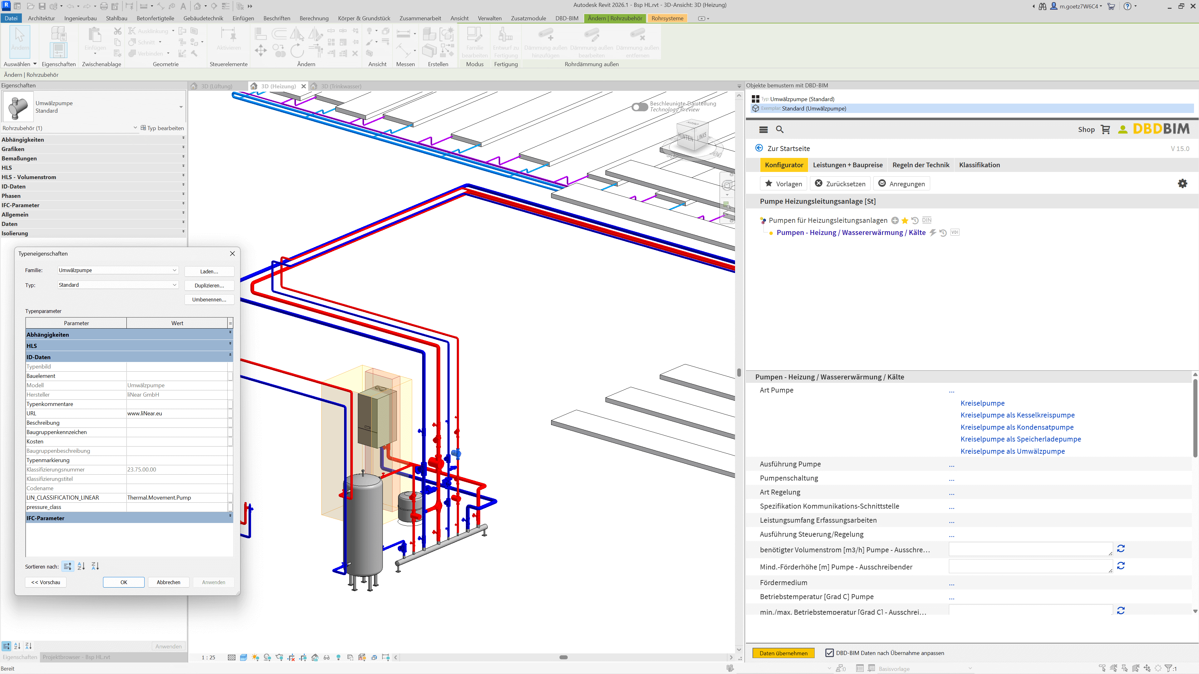 Beispiel von LINEAR Bauteilen für Umwälzpumpen
