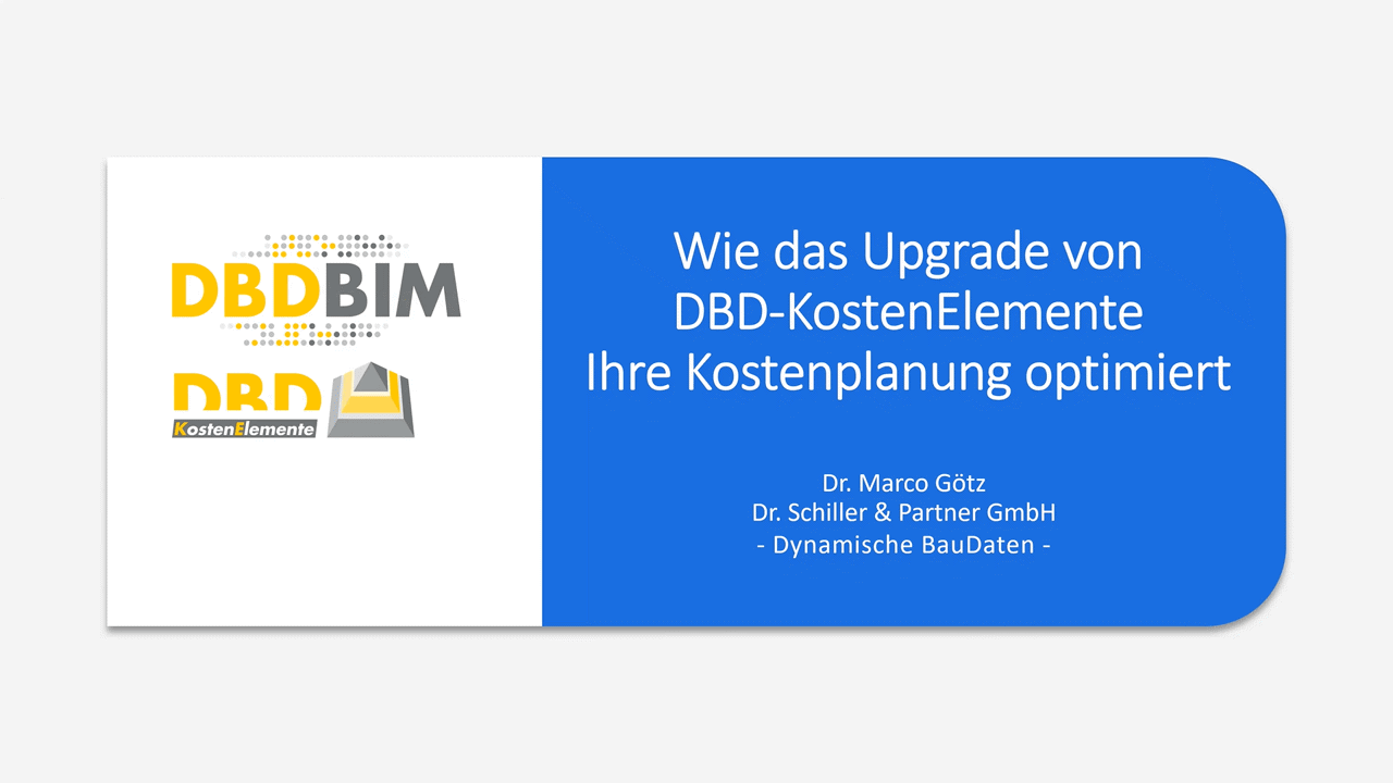 Aufzeichnung Webinar Upgrade DBD-KostenElemente